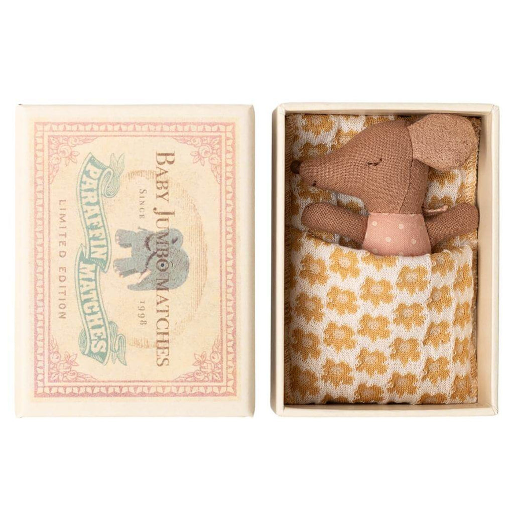 Sleepy Wakey Baby Mouse in a Matchbox