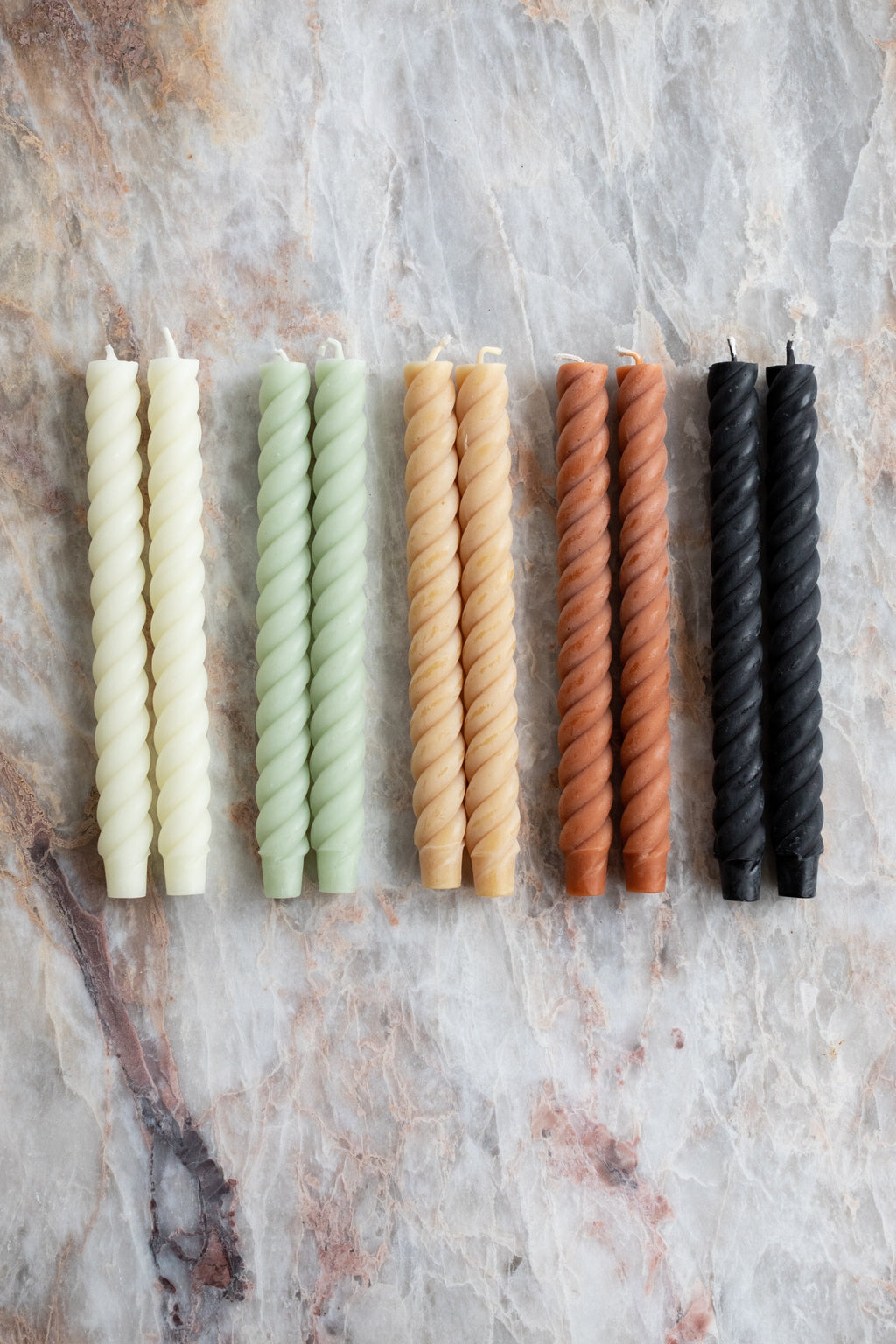 Rope Beeswax Tapers - Multiple Colors