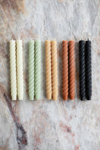Rope Beeswax Tapers - Multiple Colors