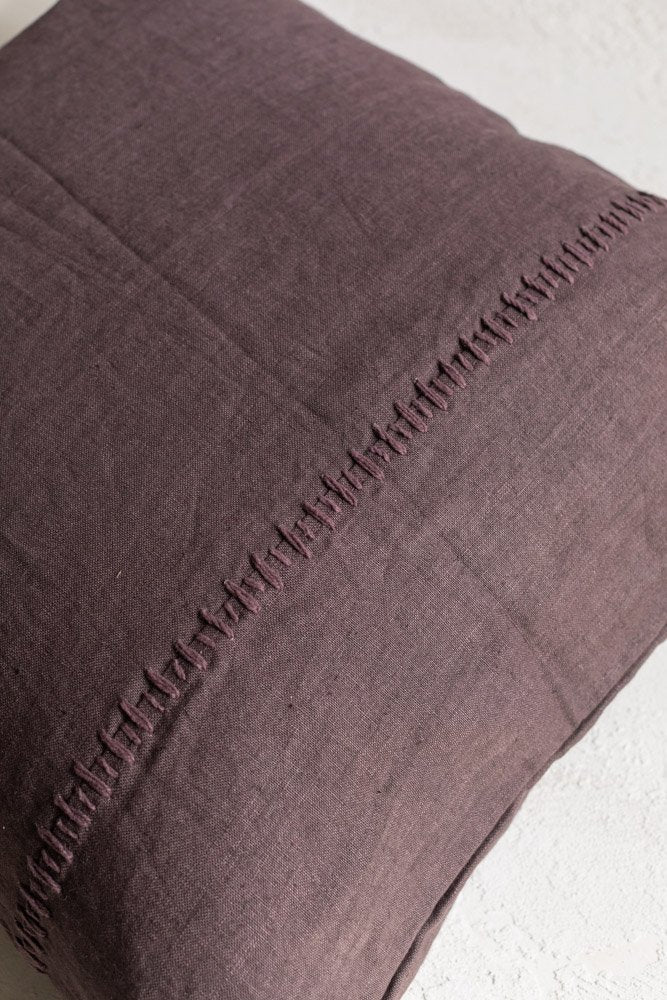 Threaded Linen Pillow Cover