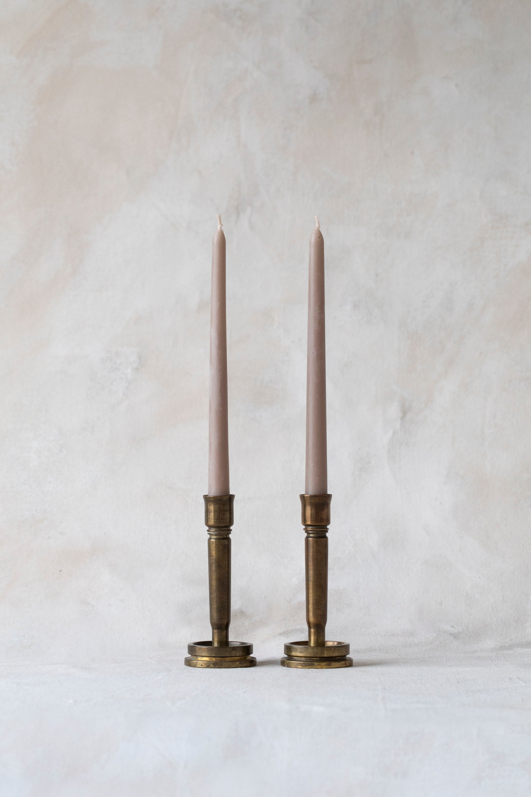 Vintage Brass Artillery Shell Candle Holders