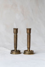 Vintage Brass Artillery Shell Candle Holders