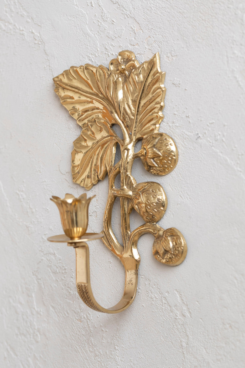 Vintage Brass Strawberry Sconce