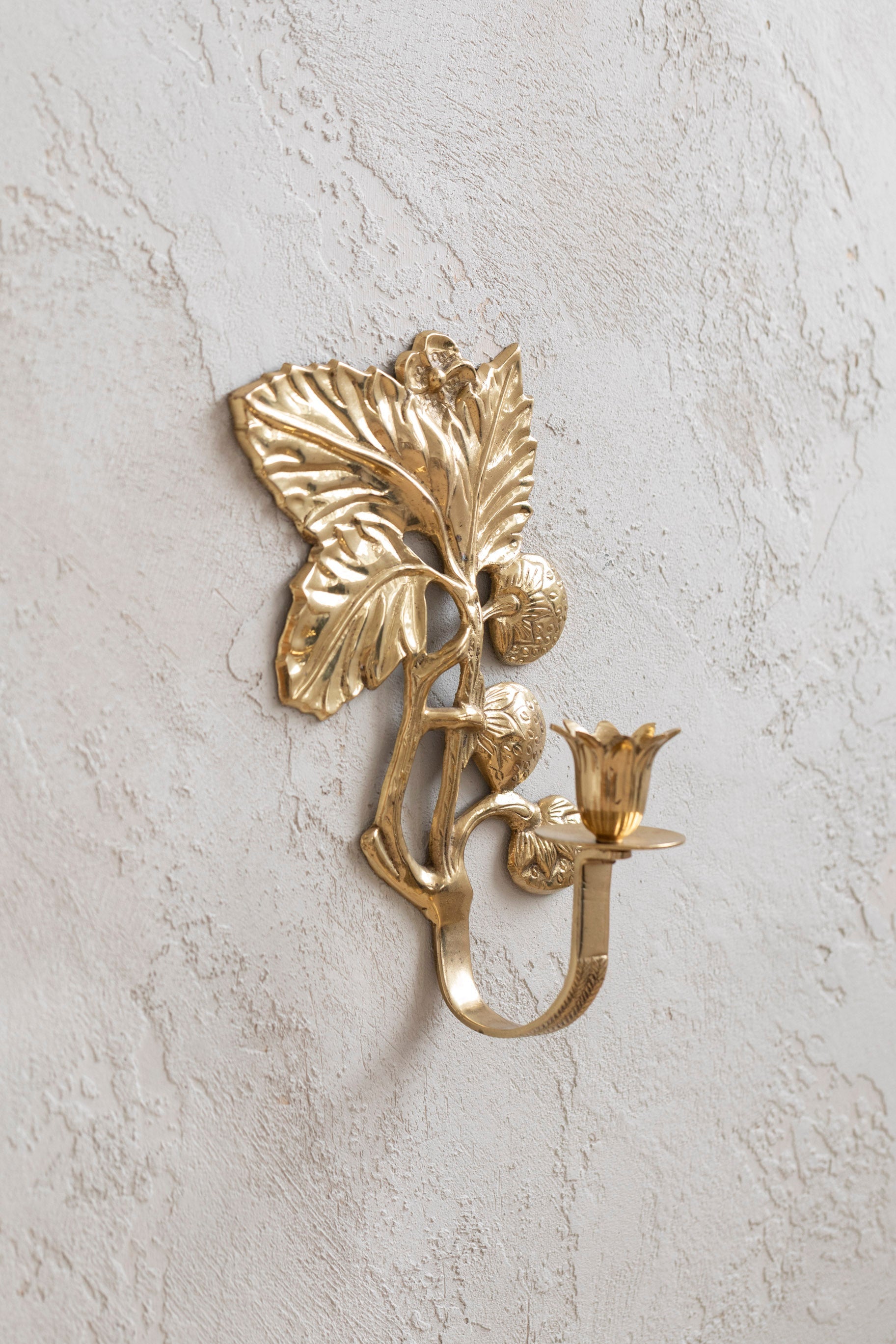 Vintage Brass Strawberry Sconce