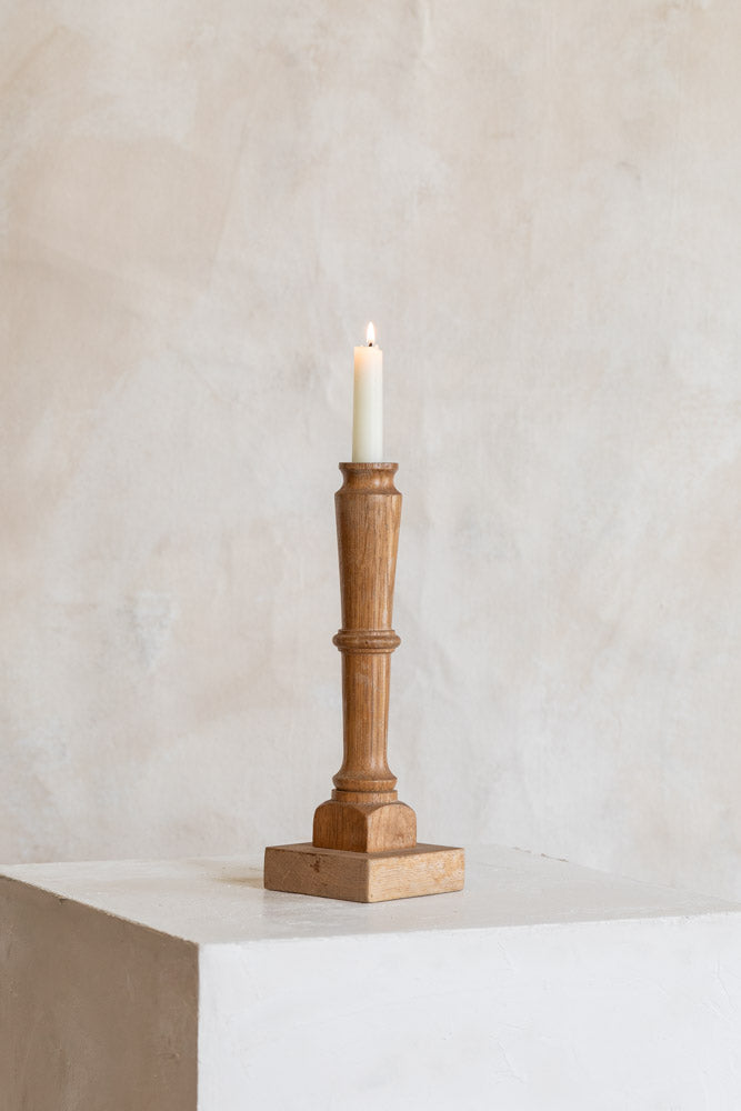 Vintage Handmade Wood Candlestick