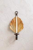Vintage Large Brass Shell Sconce