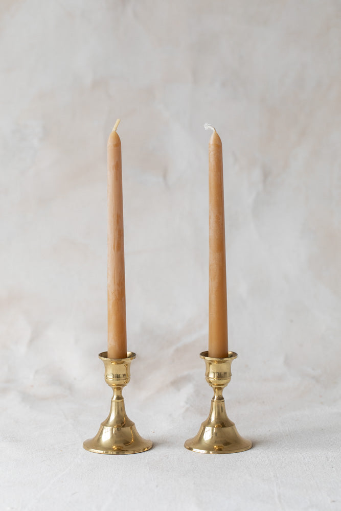 Vintage Petite Brass Candle Holders
