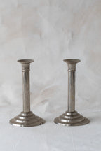Vintage Silver Column Candlesticks