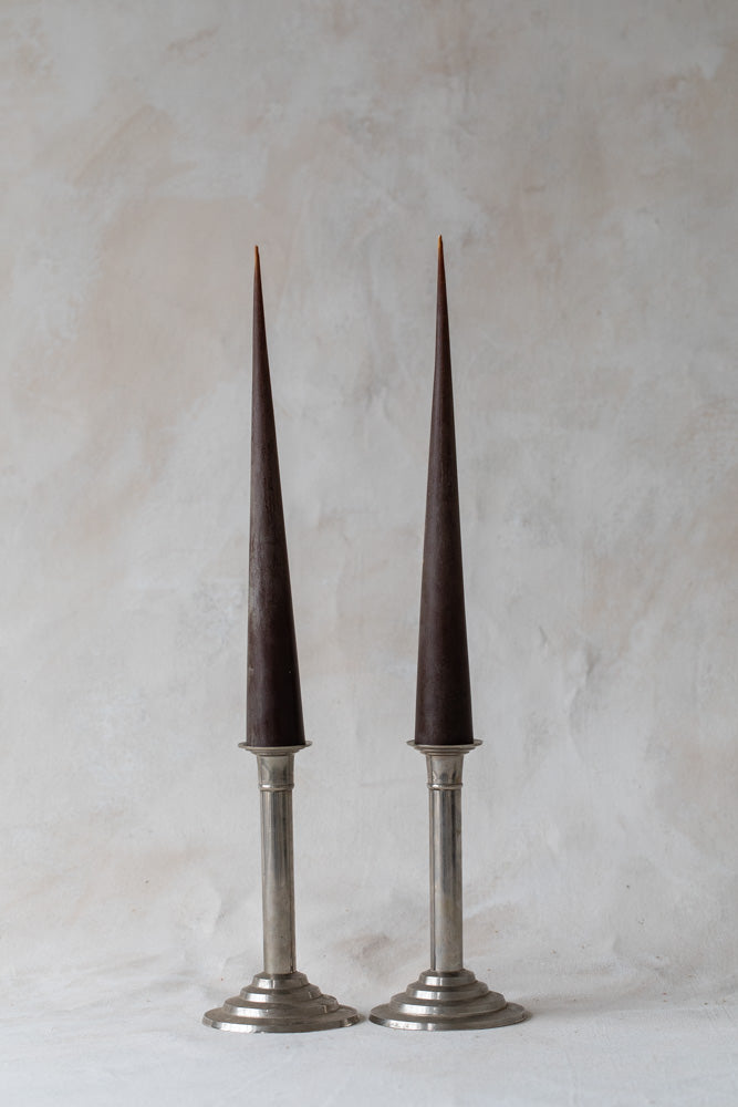 Vintage Silver Column Candlesticks